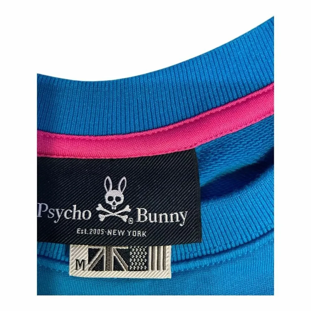 NWOT Psycho Bunny Women's Size Medium Blue Long Sleeve Top Sweater